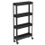 Этажерка узкая VIKEA 4-х ярусная на колесах (черный) (то)