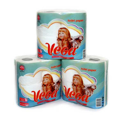 Туал. бумага "VEGA", по 4шт., белая, с тиснением и перф. 2сл.23м