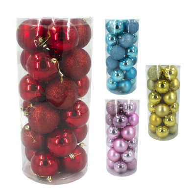 Шары елочные 8см, 24шт 