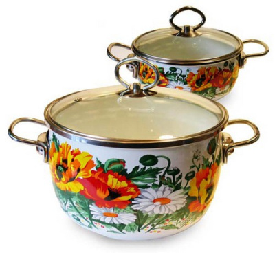 Кастрюля 5л сферич. FLORISTERIA 5л. бел.