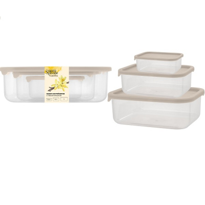 Набор контейнеров для продуктов Vanilla (0,18л + 0,5л +1л) с гибк.крышк. латте (то)