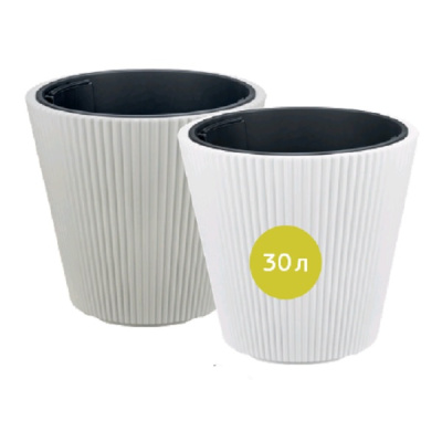 Кашпо СТРИП D390мм 30л с вставкой (то)
