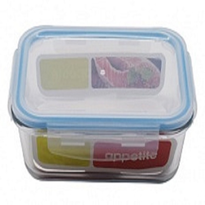 Контейнер стекл прям. 1040мл син ТМ Appetite