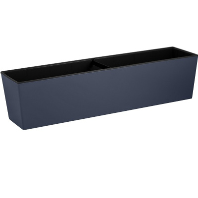 Ящик балконный 60см London Cube с дренажной вставкой вулканический серый (то)