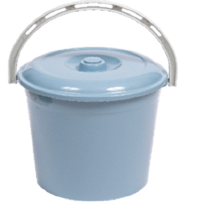 Ведро 10л с крышкой (серо-синий)