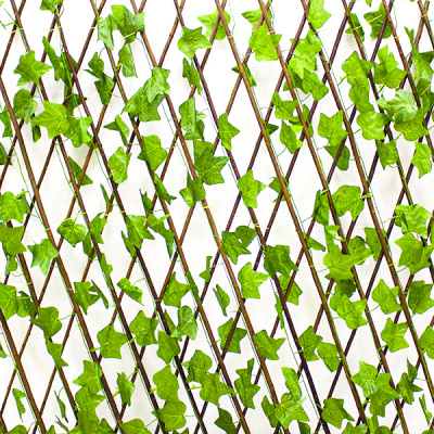 Забор-плетень раскладной 120-300см, с искусственными листьями