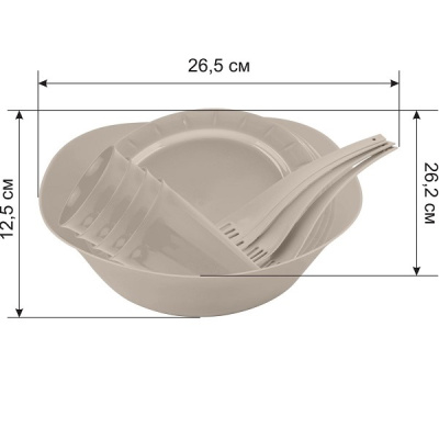 Набор для пикника Vanilla на 4 персоны (17пр) латте (то)