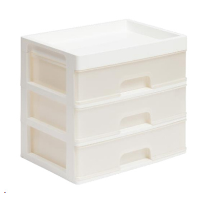 Органайзер для мелочей 3 ящика (белый/перламутр)