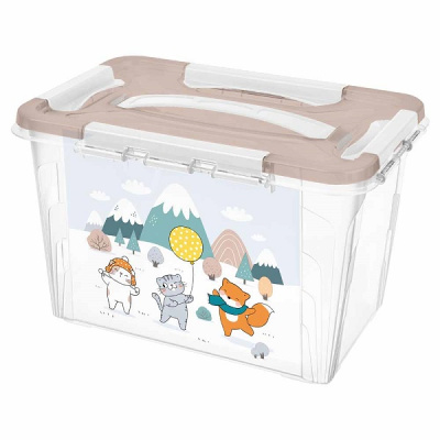 Ящик универсальный с декором 290х190х180мм 6,65л (белый)(то)