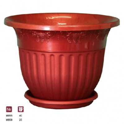 Горшок-кашпо "Лозанна" 25л с поддоном (белый)(то)