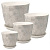 Комплект горшков Роспись бутон диско серый кмпт из 4-х (РС189)