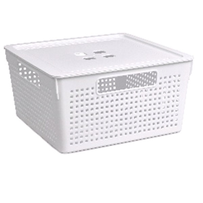 Коробка "Лофт" 11л с крышкой квадр.(белый)  (то)