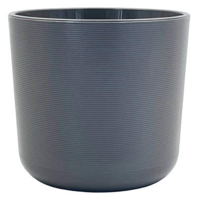 Горшок Лион 2л с белой вкладкой Серый Муссон