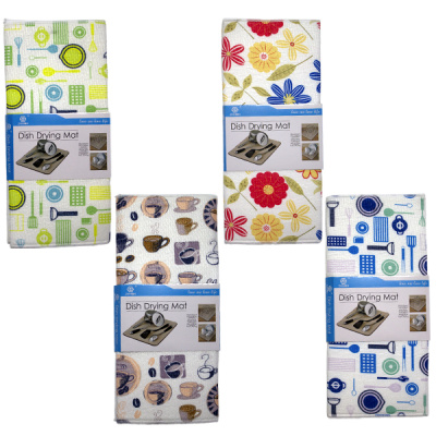 Коврик для сушки посуды микрофибра 38*50см ПРИНТ