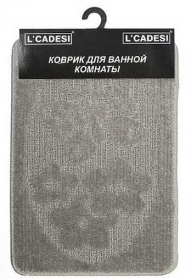 Коврик из полипропилена на латексной основе, "L'CADESI NEW MONO", 40х60см, серый , Турция