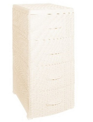 Комод 4-х секц без декора "Ротанг" (слоновая кость) 38х48х94см