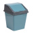 Ведро для мусора с подвижной крышкой 10л квадратное (бирюзово-синий/серый)