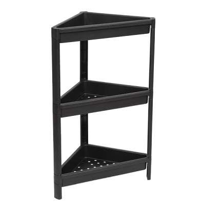 Этажерка угловая VIKEA 3-х ярусная (черный) (то)