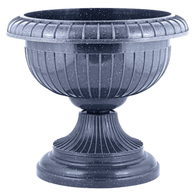 Вазон на ножке большой D-395мм 9,5л темный камень (то)