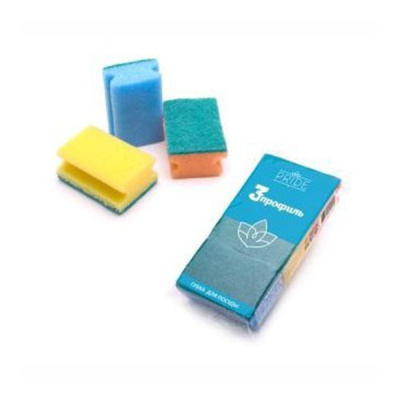 Губка бытовая с чистящим слоем 3шт "Профиль-3" (30)