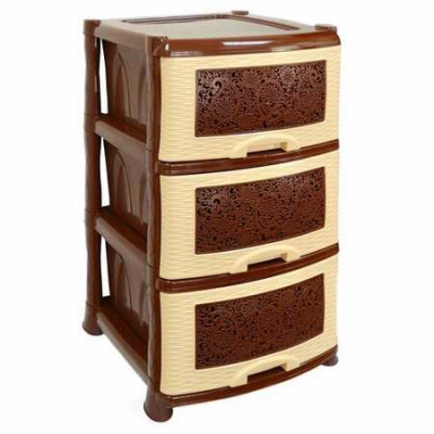 Комод 3-х секционный "Ажур" коричневый 39х47х73см