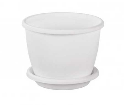 Горшок цв. "Афина" 5,5л с поддоном (белый) (то)