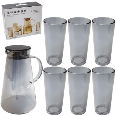 Кувшин с крышкой 1,9л + стаканы 4шт 240мл (стекло)