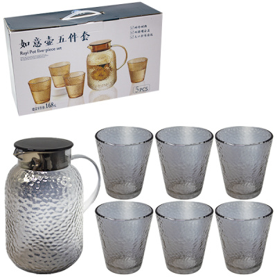 Кувшин с крышкой 1,9л + стаканы 4шт 240мл (стекло)