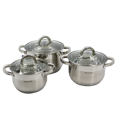 Кастрюли набор 3шт (1,9л/2,7л/3,6л) нерж сталь
