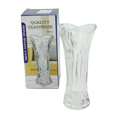 Ваза стеклянная для цветов h-18см