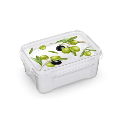 Контейнер для СВЧ 0,75л Fresh олива прямоугольный (то)