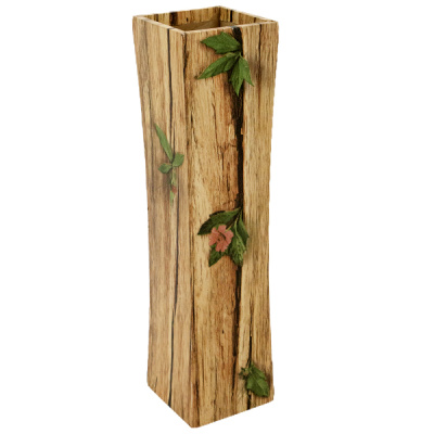 Ваза для цветов деревянная 10*10*38см