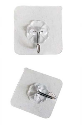 Крючок на липучке прозрачный 6*6см 