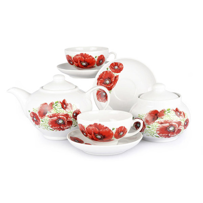 Сервиз чайный 14 предм. Дачный Маки