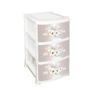 Комод 3-х секц декор Акварель 39х47х75см