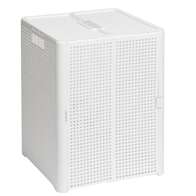 Корзина складная "Лофт" с крышкой 50л (белый)  (то)