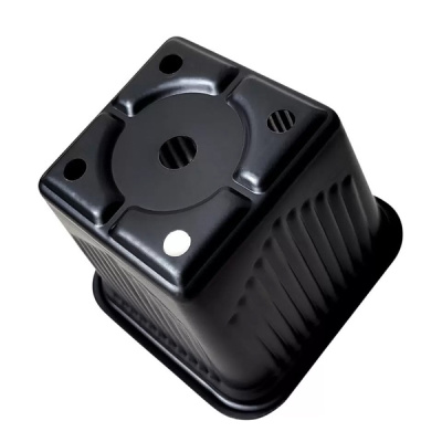 Горшок для рассады пластиковый квадратный V500, 90х90х95 мм, черный, 10 шт