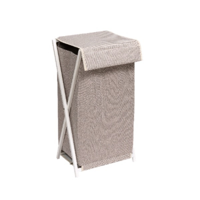Корзина складная для белья "Элит" 360х265х650мм(серо-бежевый/белый)(хпп) (то)