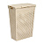 Корзина для белья узкая с крышкой 50л "Лофт" (латте)  (то)