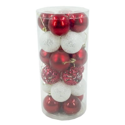 Шарики елочные 6см набор 24шт 