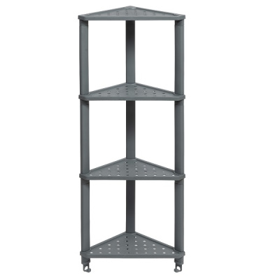 Полка угловая VIKEA подвесная 4-х ярусная (серый) (то)