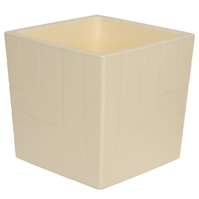 Горшок Квадро 13л с цв. вкладкой Ванильный