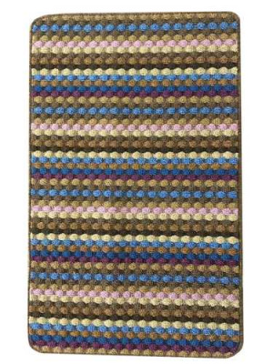 Коврик для ванной SUPER ECO 60х100 из 1 шт с синей полоской