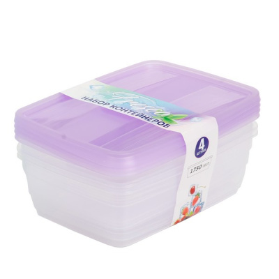 Набор контейнеров Fresco 4 шт. 1750мл (лаванда) (то)