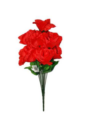 Цветок искусственный РОЗА букет 12шт 40см