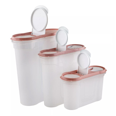 Набор банок 3шт. д/сыпучих продуктов (овал) 1,3л+2,2л+4,0л (то)