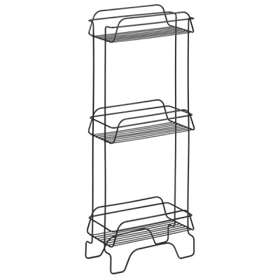 Этажерка 3-ярусная напольная (чёрная)(хпп) (то)