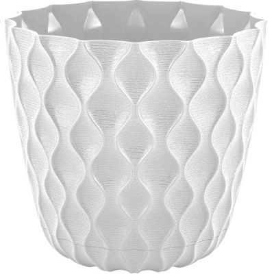 Горшок для цветов Wave D175мм с дренажной сеткой 2,5л белоснежный жасмин