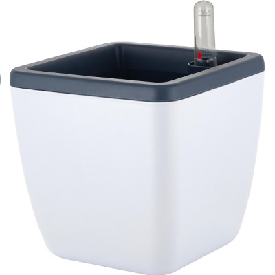 Горшок с автополивом Munchen 1,5л/0,85л квадратный со вставкой белоснеж.жасмин (то)