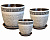 Комплект горшков керам. "Бутон Меандр"  бел-черн 3шт